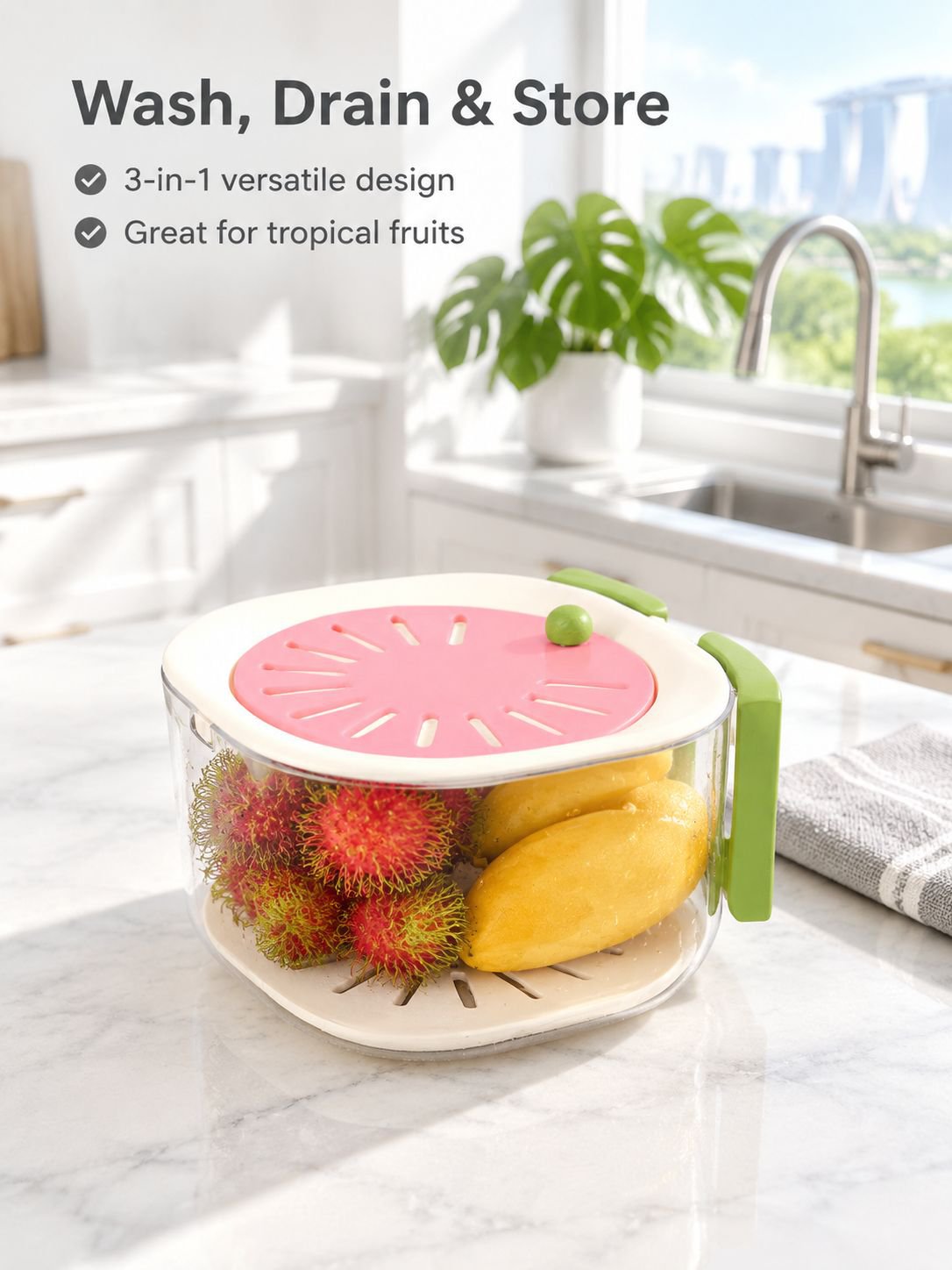 Vegetable washing basin
