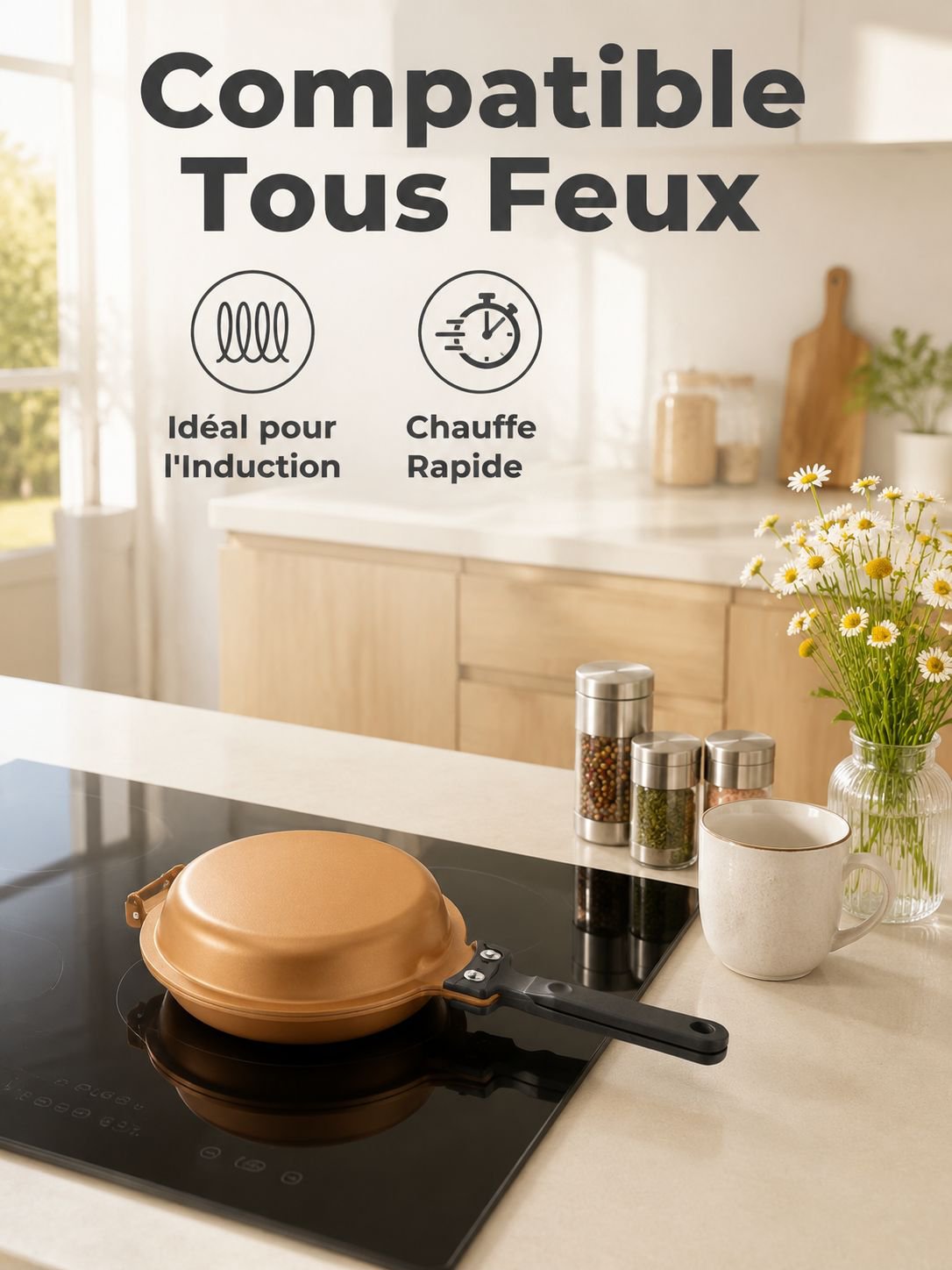Poêle à petit-déjeuner double face