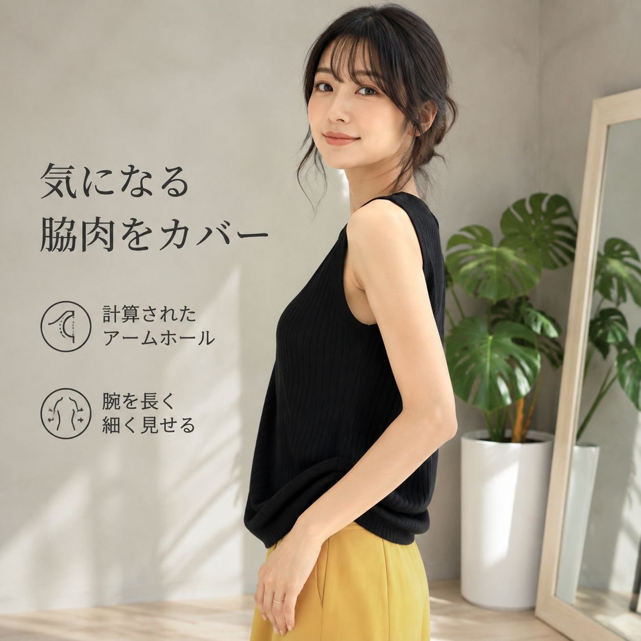 レディース アイスシルクニット バックレス ノースリーブ トップ