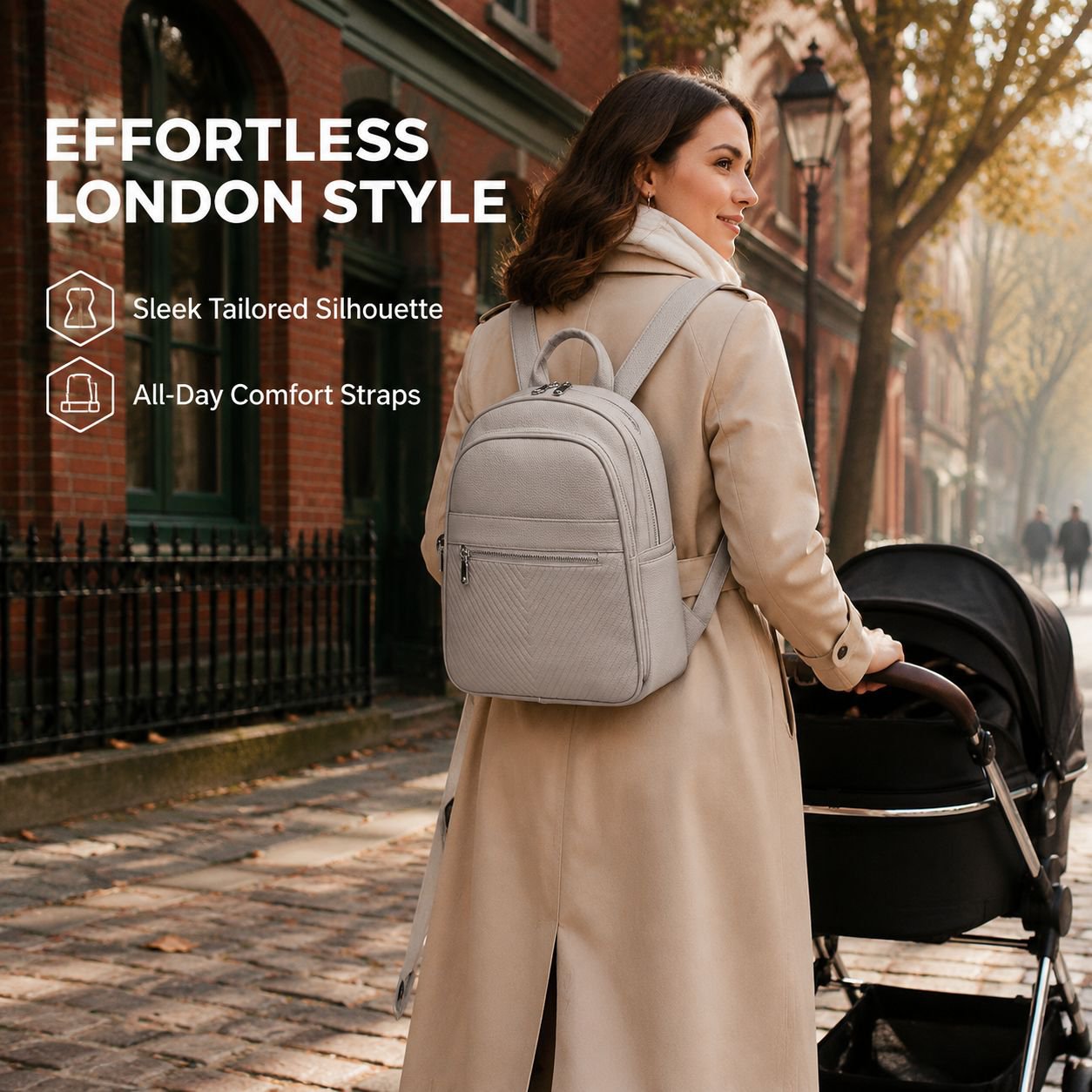 Multifunctional Large Capacity Soft Leather Mommy Backpack and Handbag