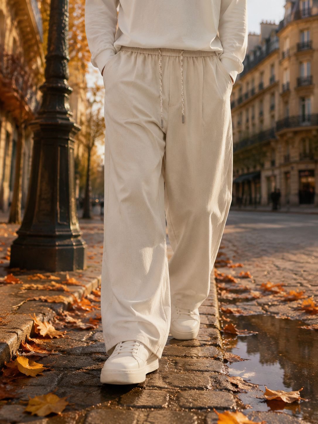 Pantalon homme en lin mélangé de haute qualité