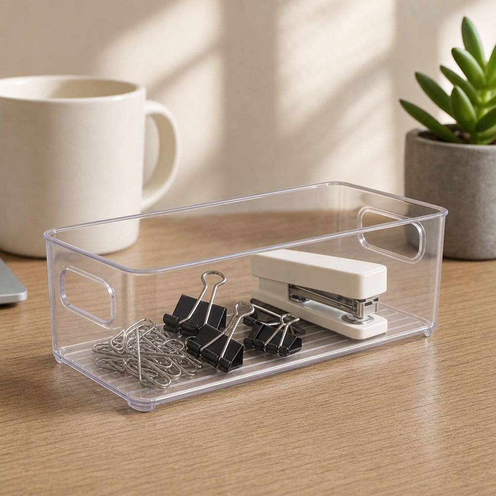 Space-saving stationery organizer box for pens and pencils