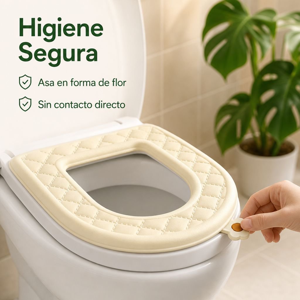 Cojín de inodoro aromático, grueso, impermeable, lavable, con mango, apto para todo el año