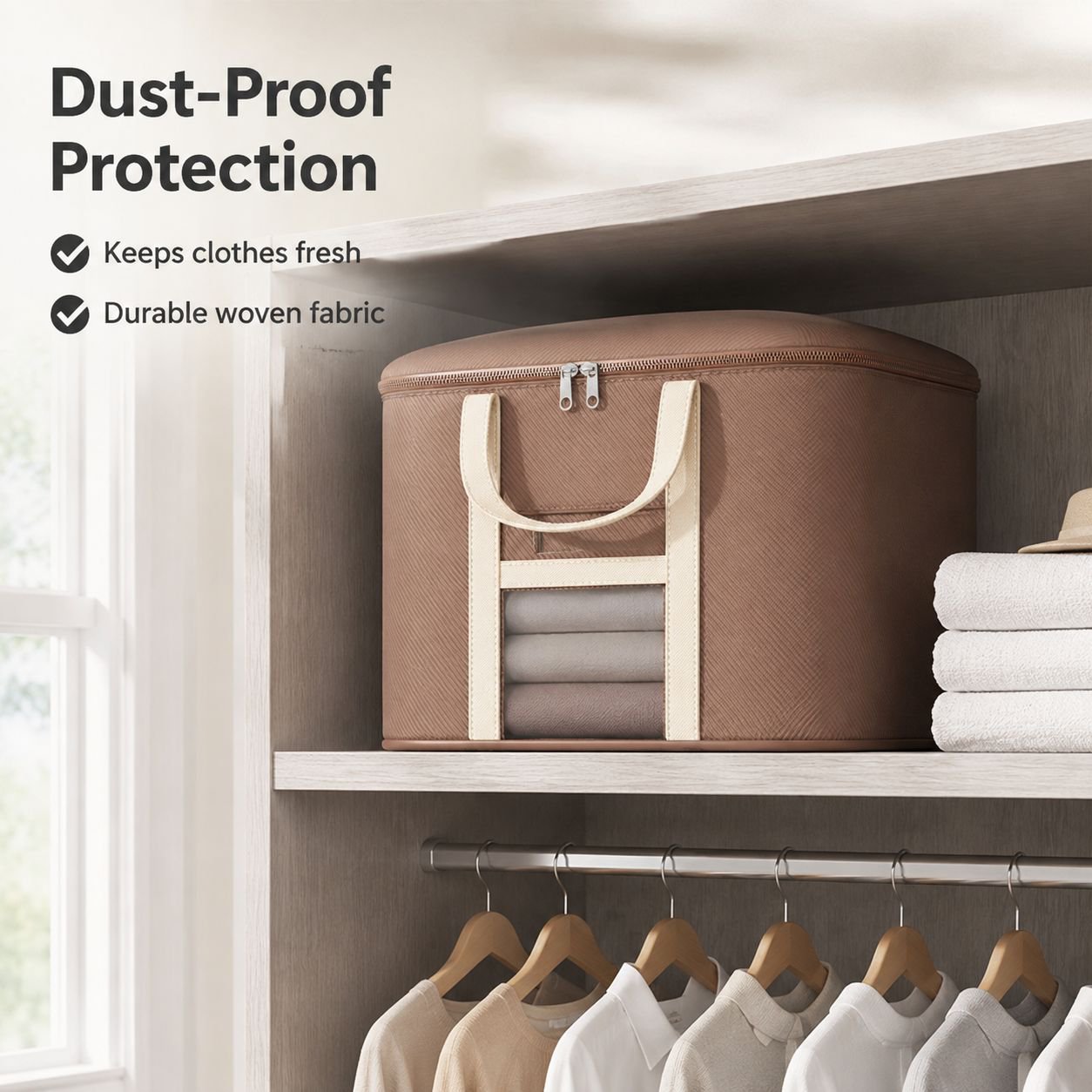 Large capacity clothing, quilt, and luggage storage bag