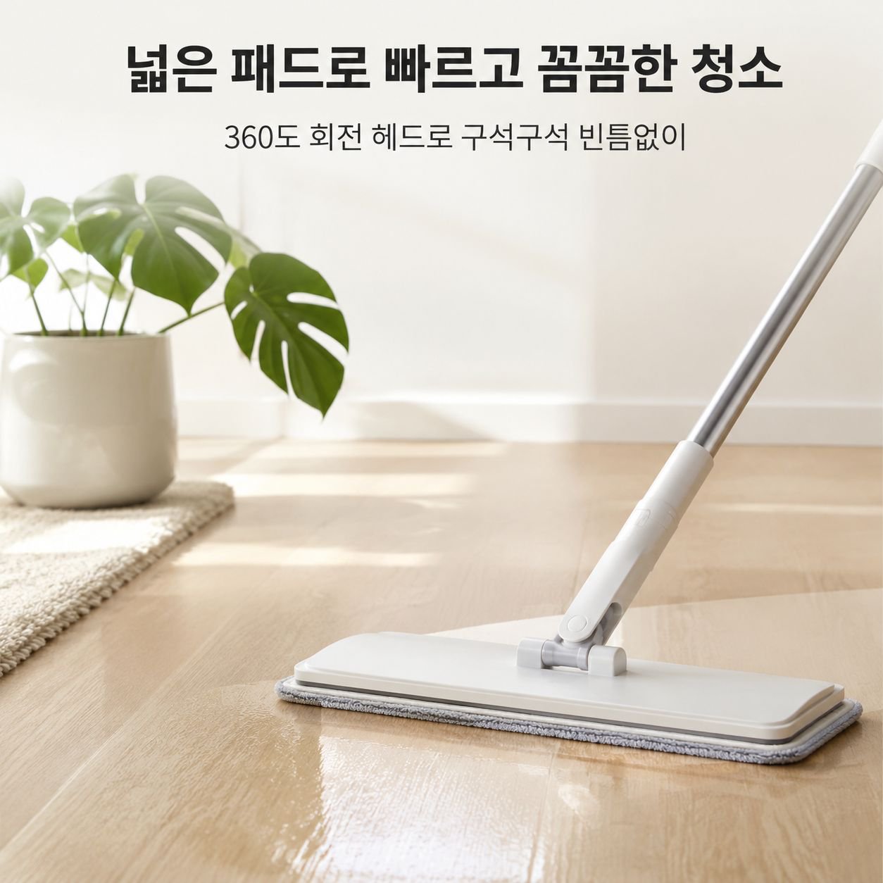 청결·오염 분리 자동 세척 회전 평면걸레 세트, 게으른이용 가정용 바닥걸레