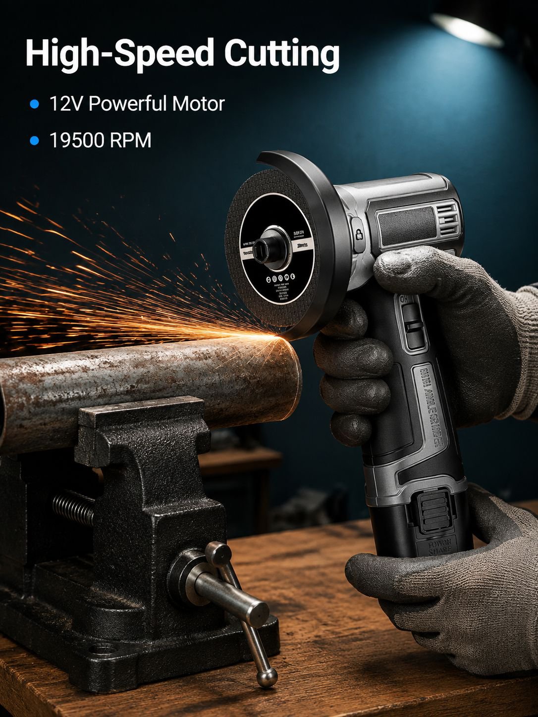 Cordless Handheld Lithium-Ion Angle Grinder Power Tool