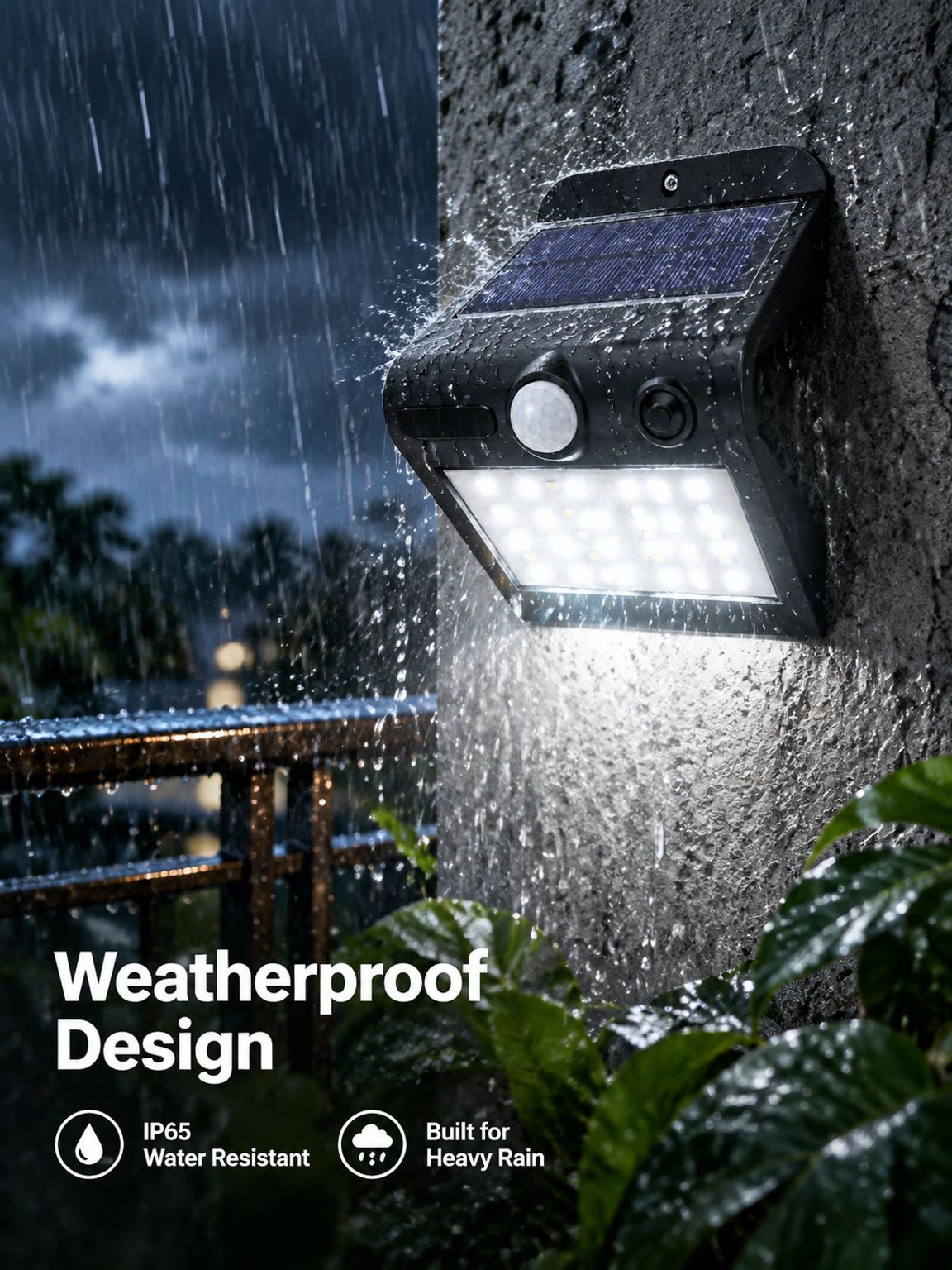 Solar Wall Light Waterproof Outdoor Human Sensor