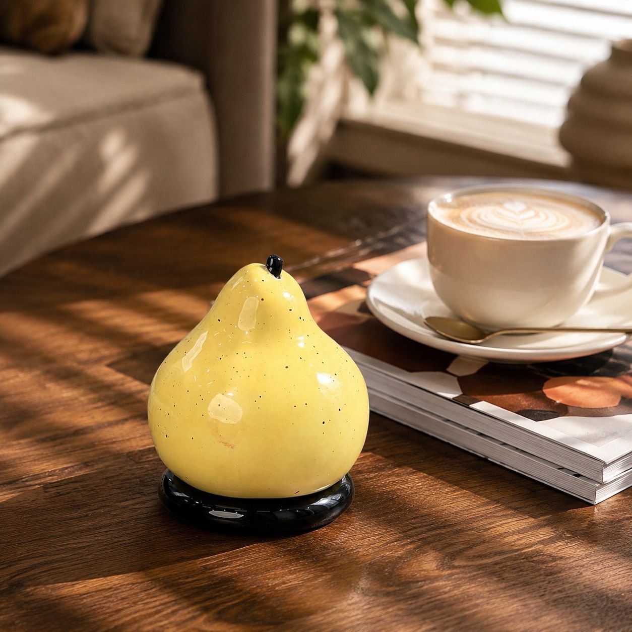Boîte à cure-dents et fil dentaire multifonction en céramique, forme de pomme, pour la maison