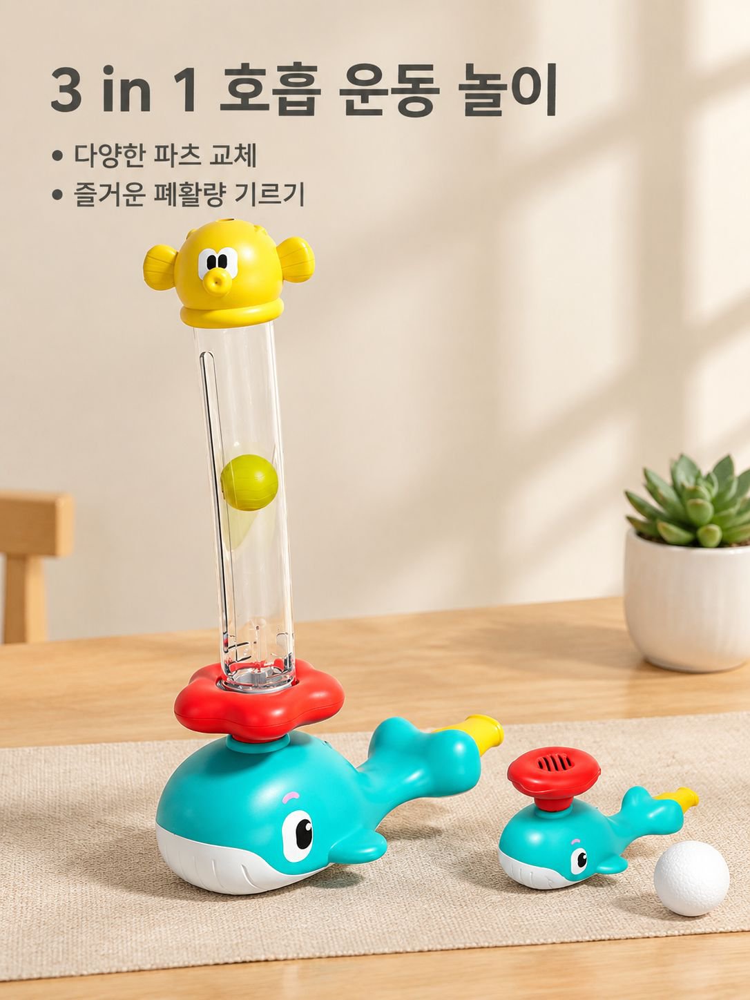어린이 폐활량 훈련 부는 공 장난감 구강 운동기