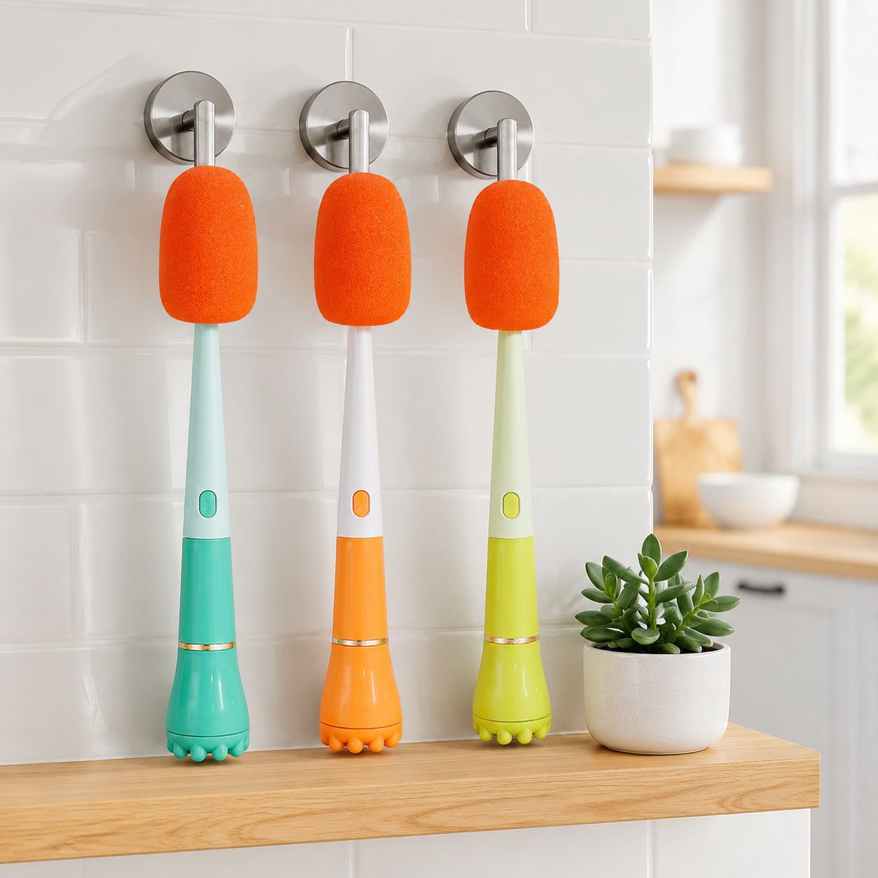 Long Handle Multi-purpose Cup Brush on white background