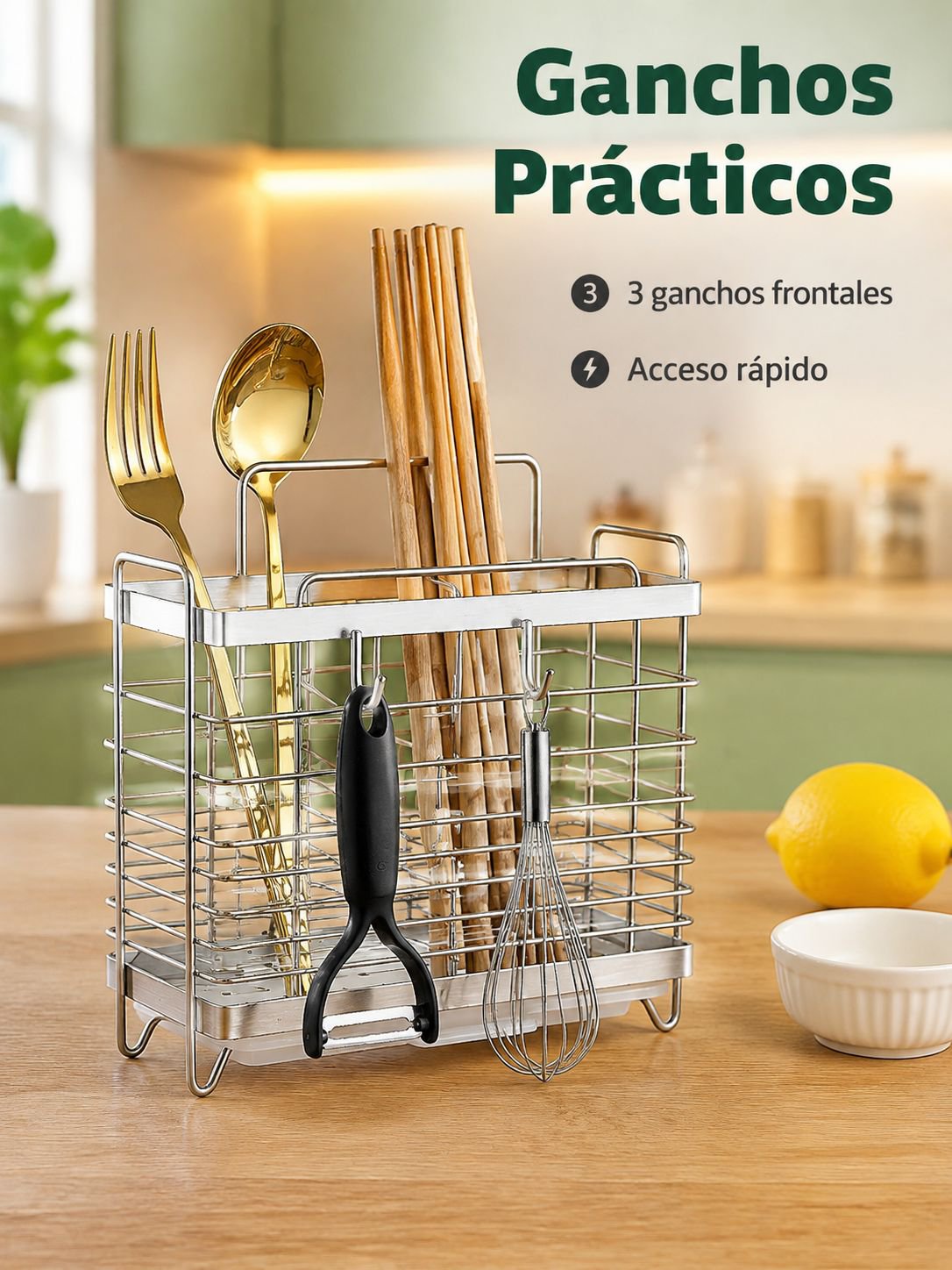 Porta palillos multifuncional para encimera
