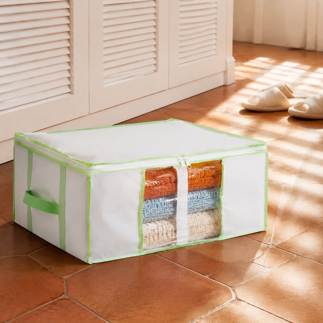 Caja organizadora de ropa bajo la cama, compresión al vacío, tela Oxford, antipolvo