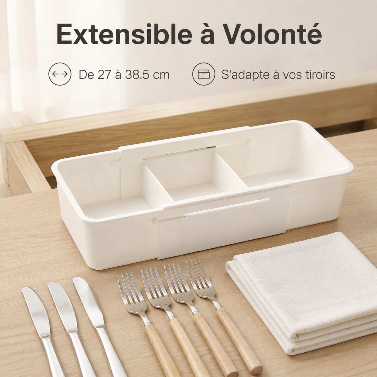 Organisateur à compartiments extensible pour tiroir