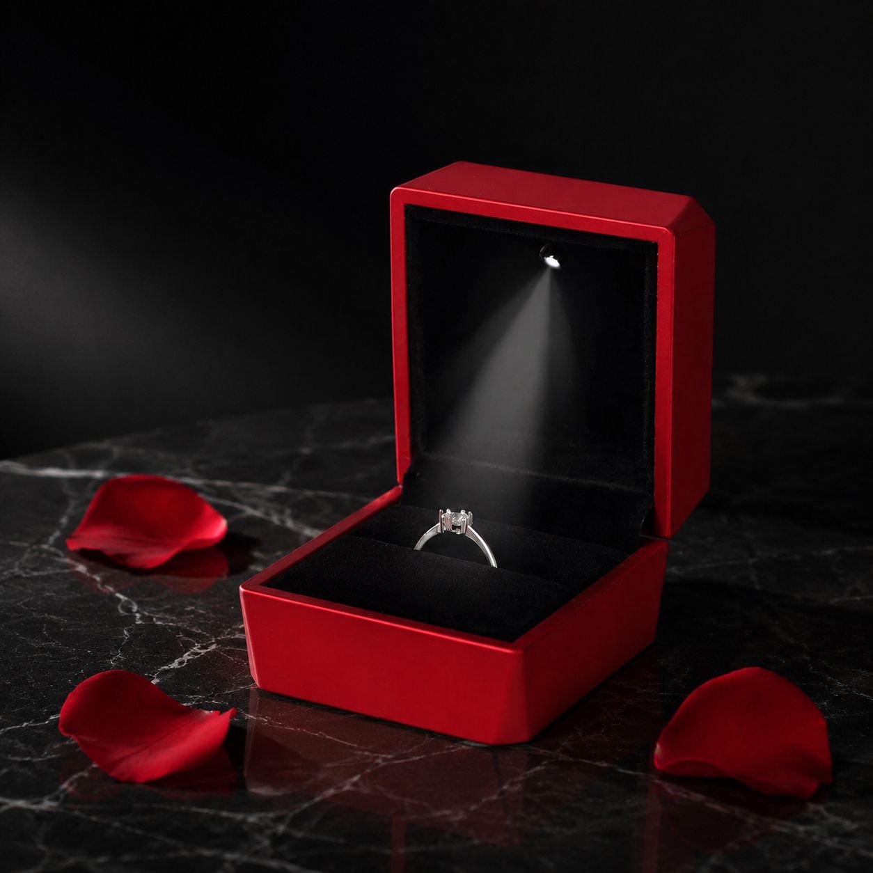 High-end diamond-faceted LED jewelry box, ring box, pendant jewelry packaging box