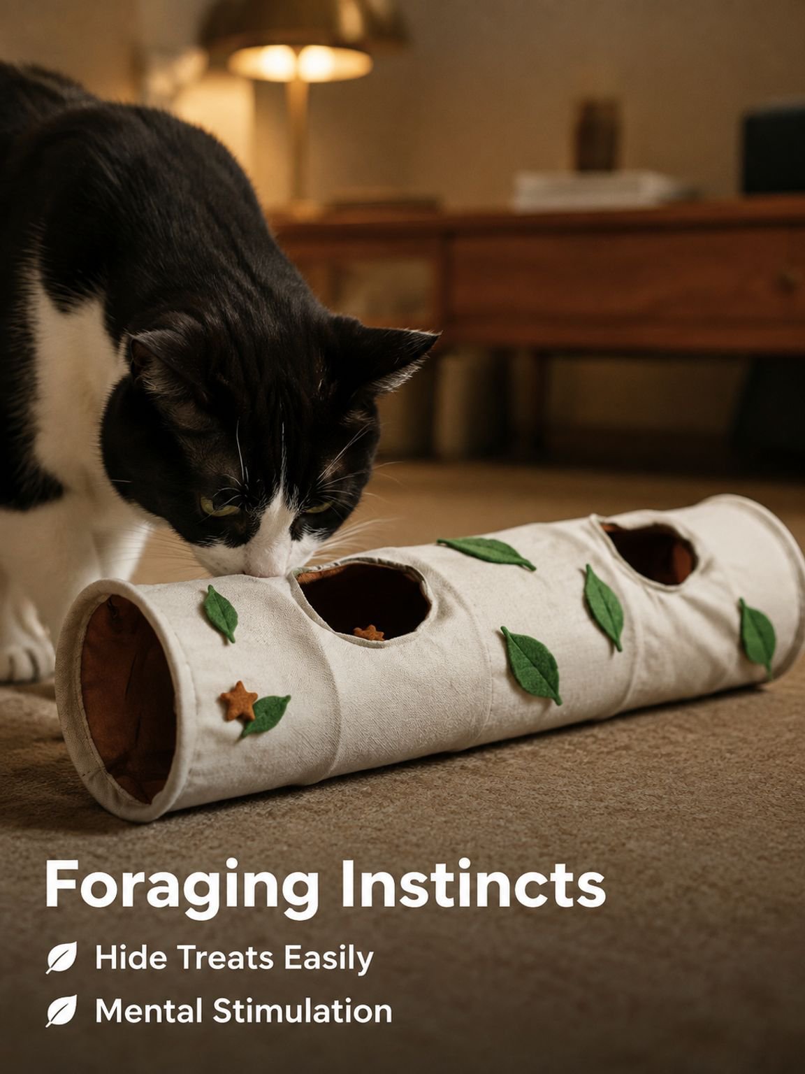 Cats hide in sniffing tunnels