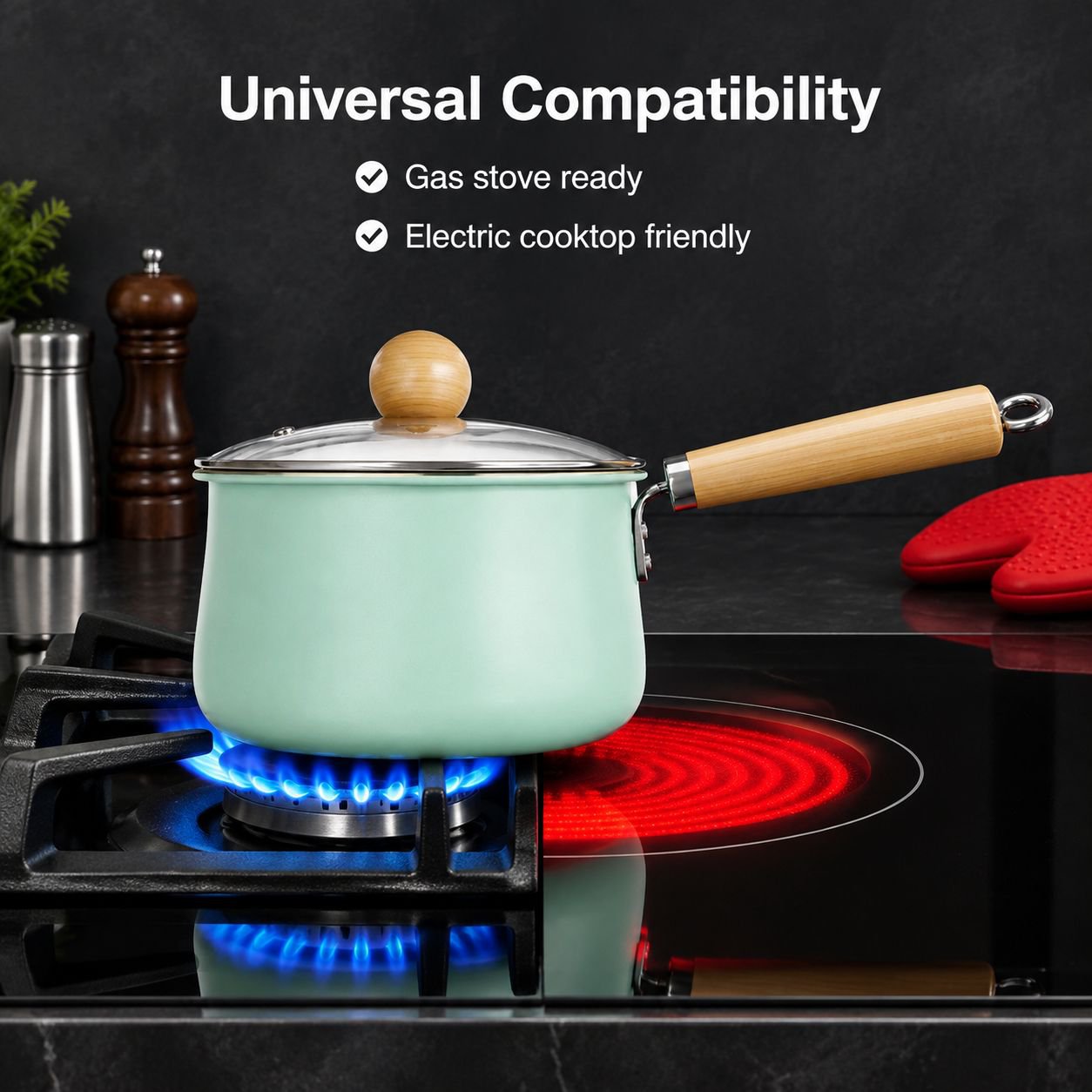 Double-Sided Ceramic Non-Stick Milk Pot