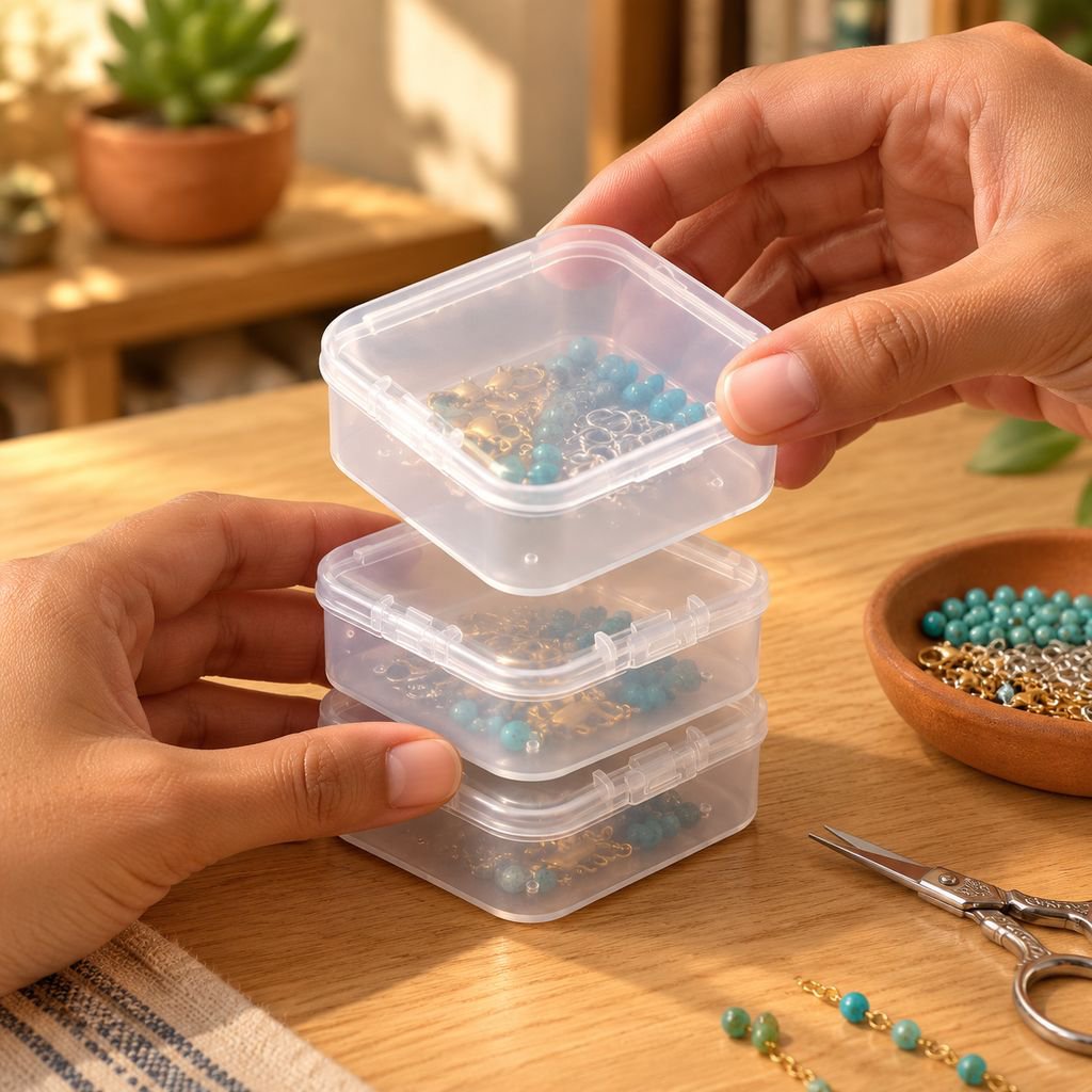 Caja de almacenamiento multifuncional semitransparente
