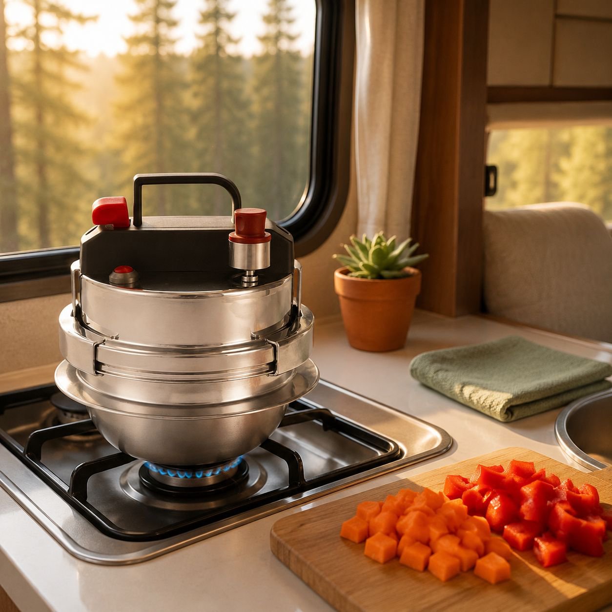 Cuiseur sous pression portable en acier inoxydable pour camping