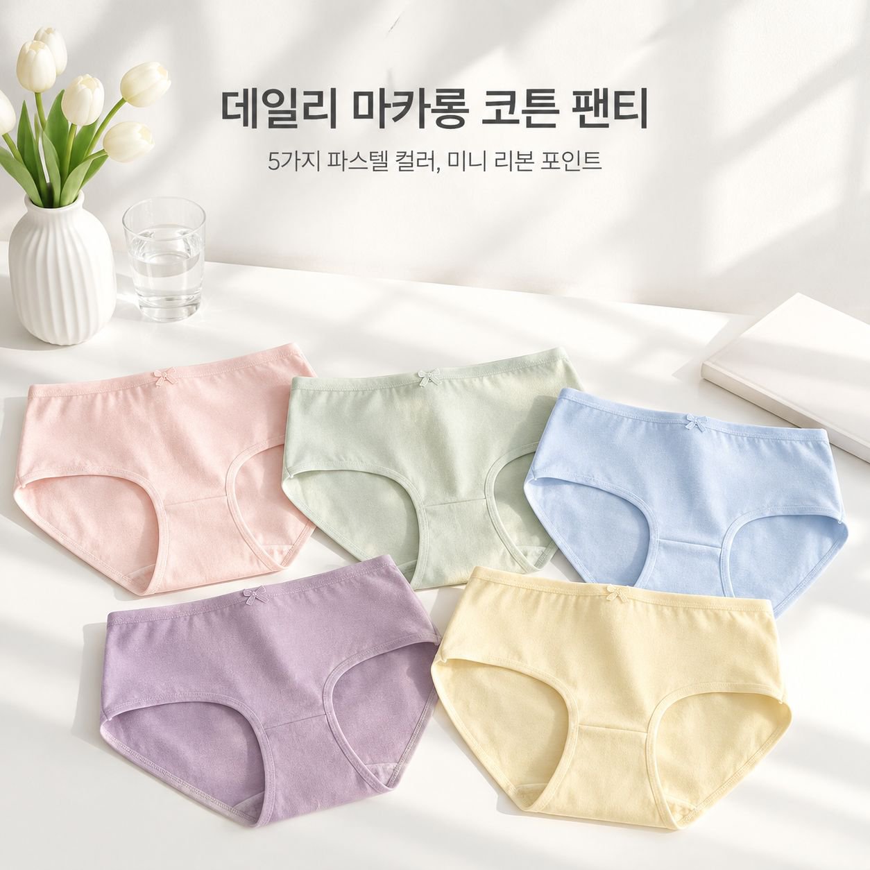 순면 여성 속옷 항균 처리, 중간 허리, 미니멀리즘, 편안함, 透기성 삼각 팬티