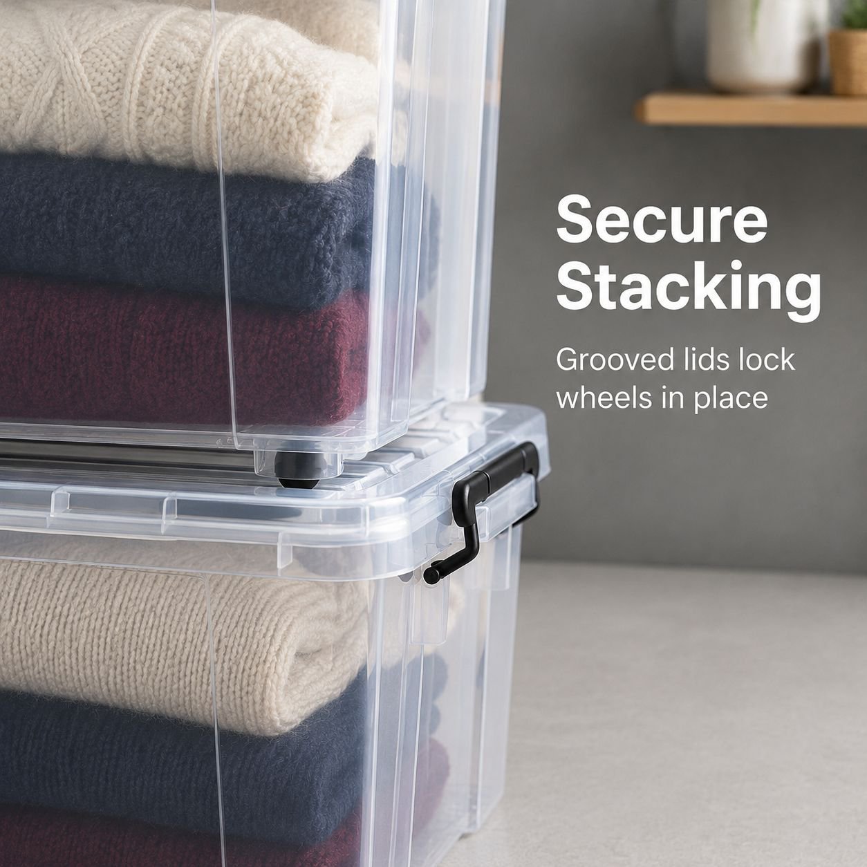 Large Plastic Storage Box with Lid