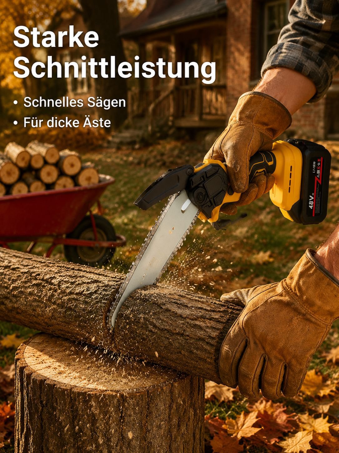 Hochleistungs-Elektrokettensäge für Holzarbeiten