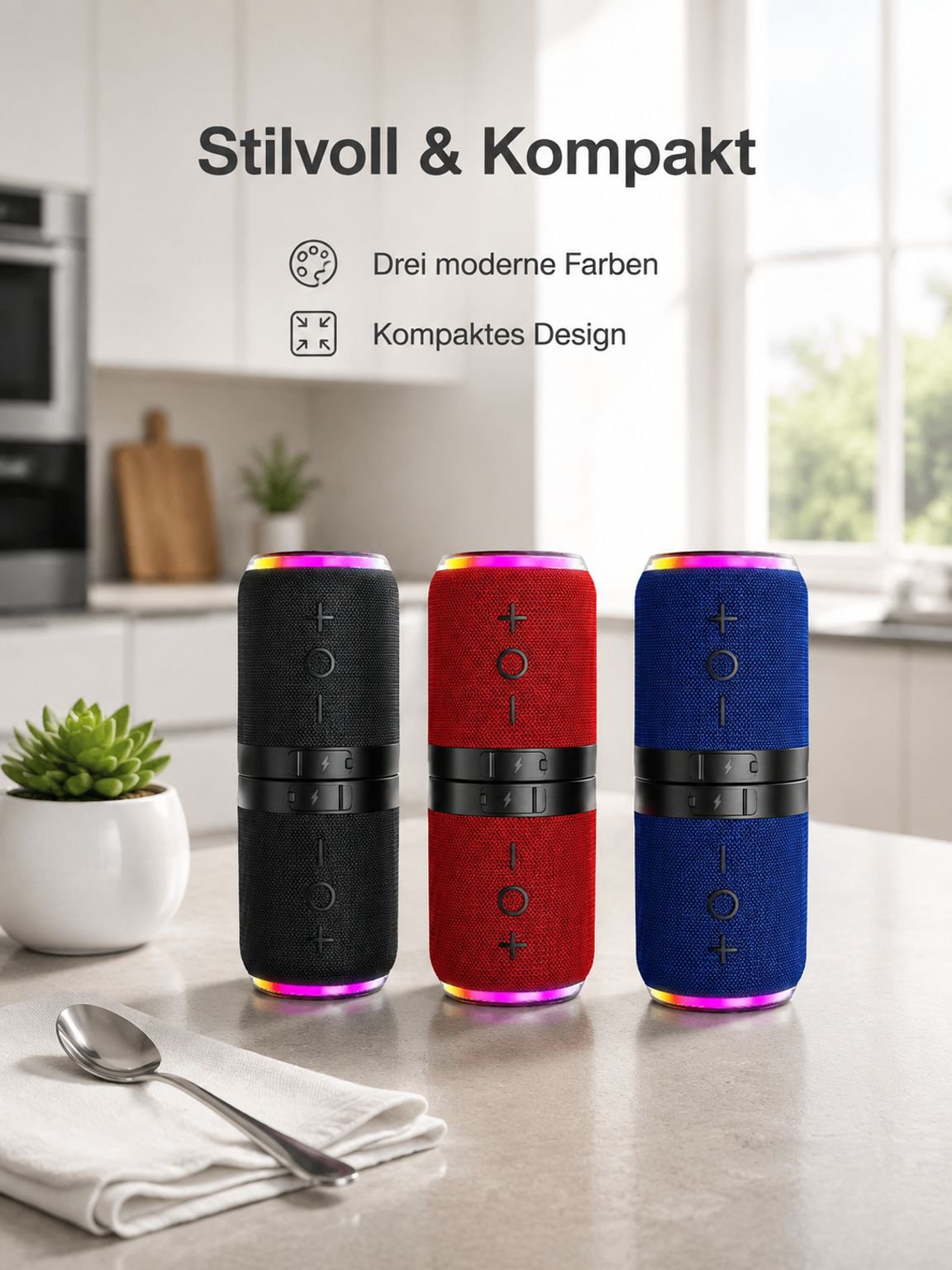 Modischer tragbarer Bluetooth-Lautsprecher mit Magnetfunktion