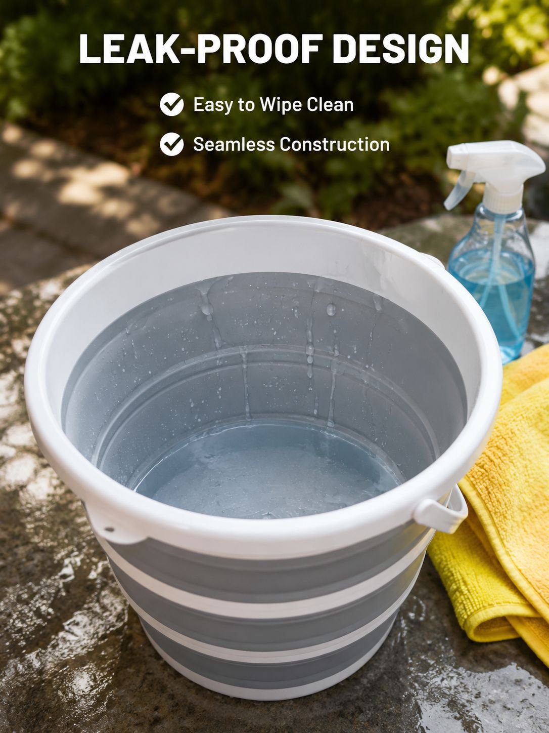 Foldable water bucket, car wash bucket, outdoor travel fishing bucket, water storage bucket, lightwe
