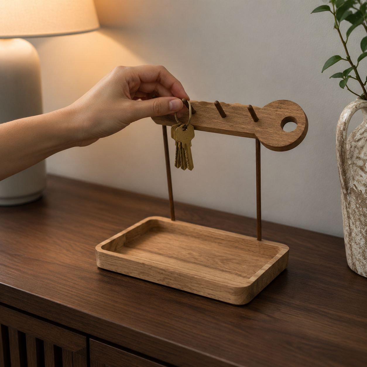 Modern entryway featuring Door Key Storage Ornament Shelf