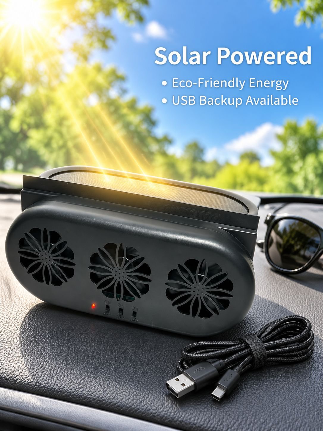 Solar Powered Car Vent Fan