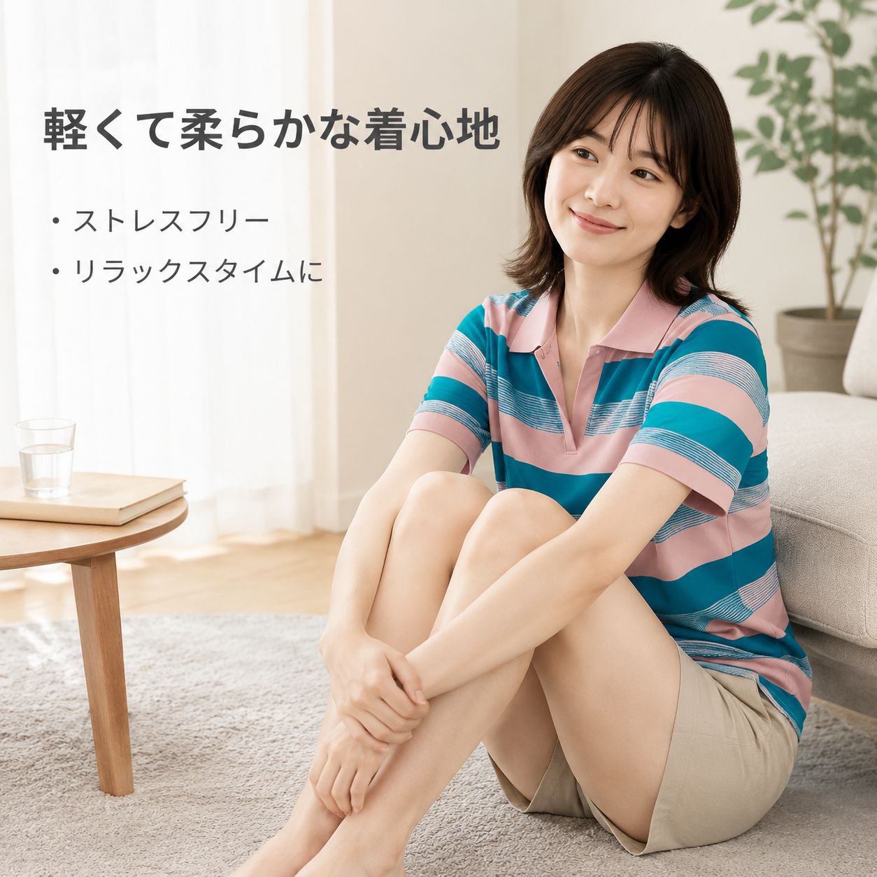 女性用夏アイスシルク通気半袖Tシャツ