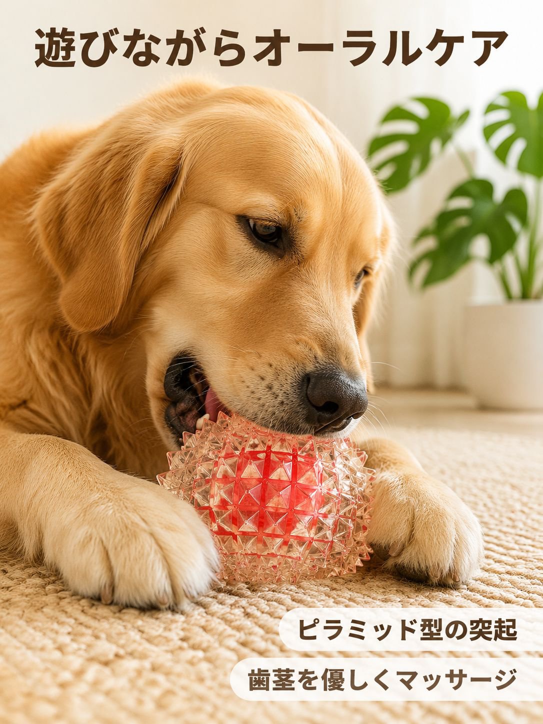 中型・大型犬用 耐久バウンドスパイクボールおもちゃ