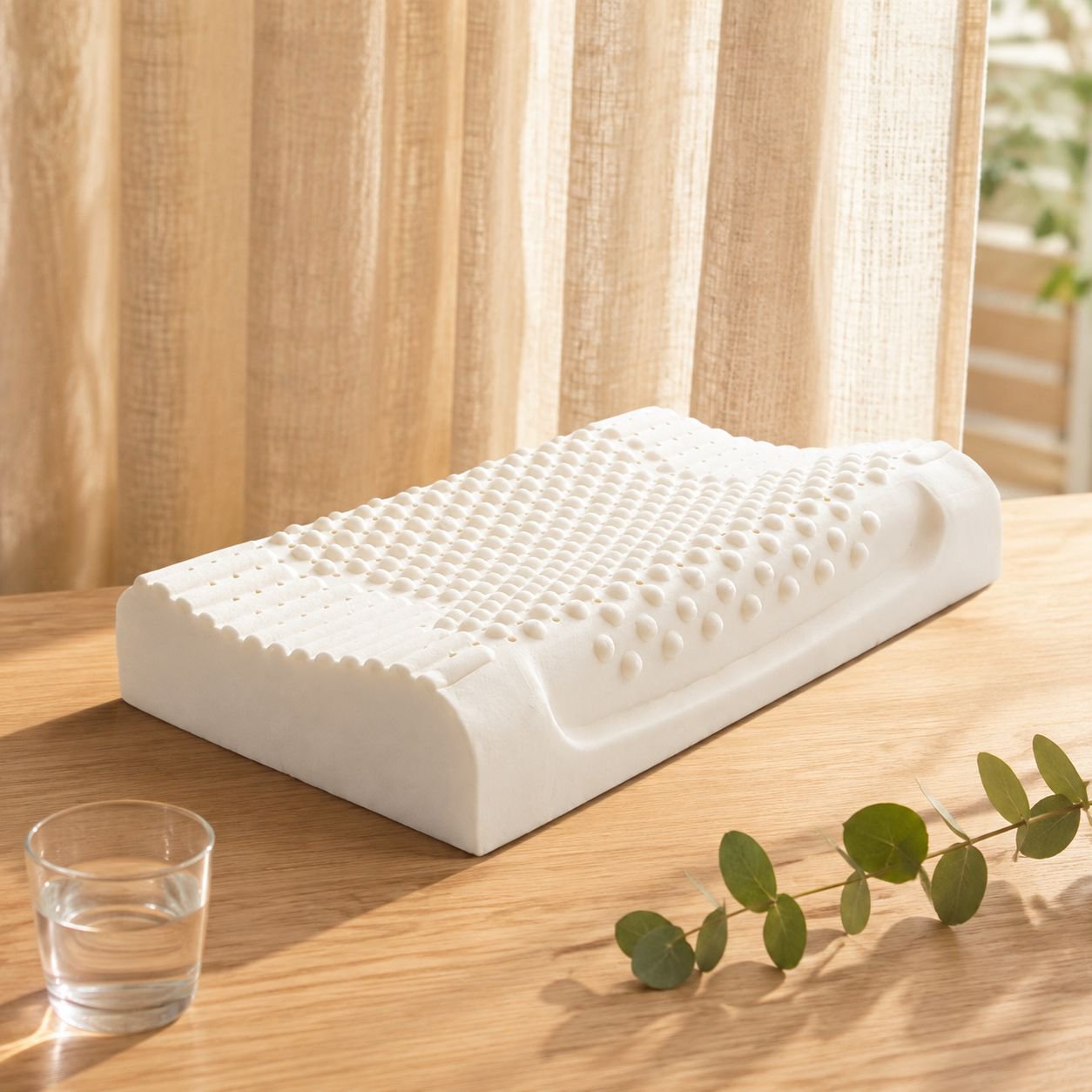 Set de regalo con almohada de masaje ondulada de látex natural