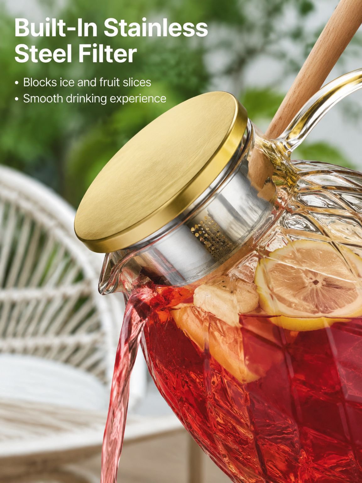 Large capacity glass water bottle