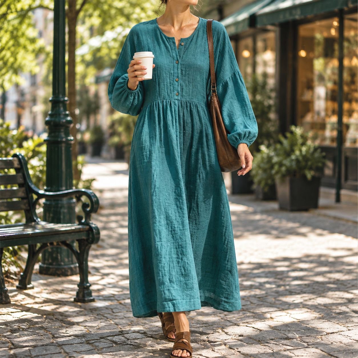 Figure-enhancing silhouette of dress