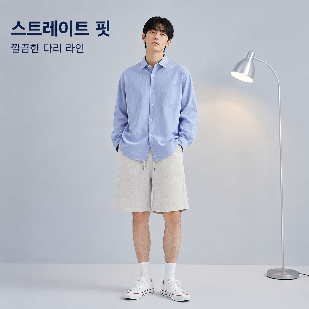 여름 순면 스포츠 트렌디 루즈핏 캐주얼 반바지