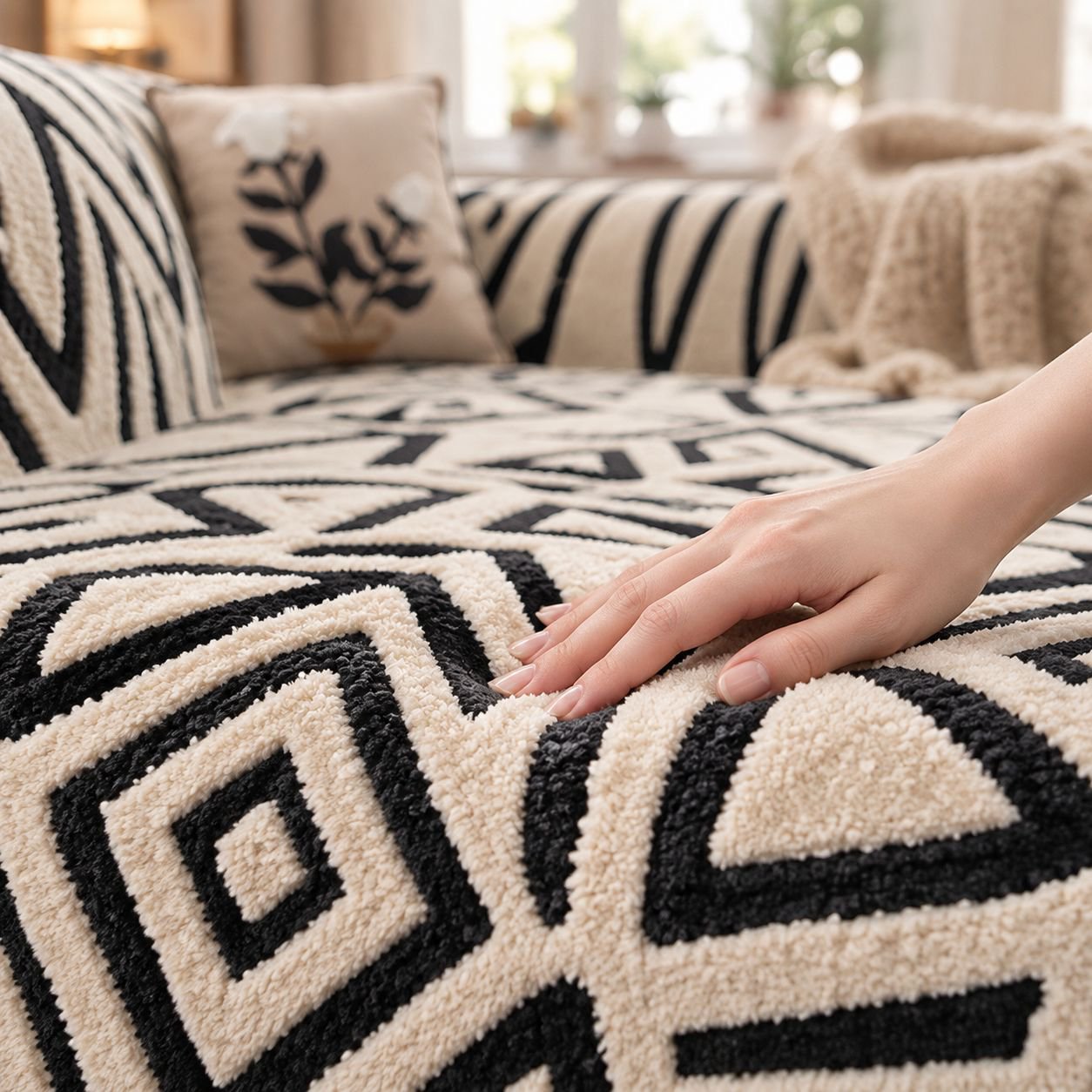 Light luxury and high class sofa cushion sofa cover Fly without stopping keep warm zero distance con