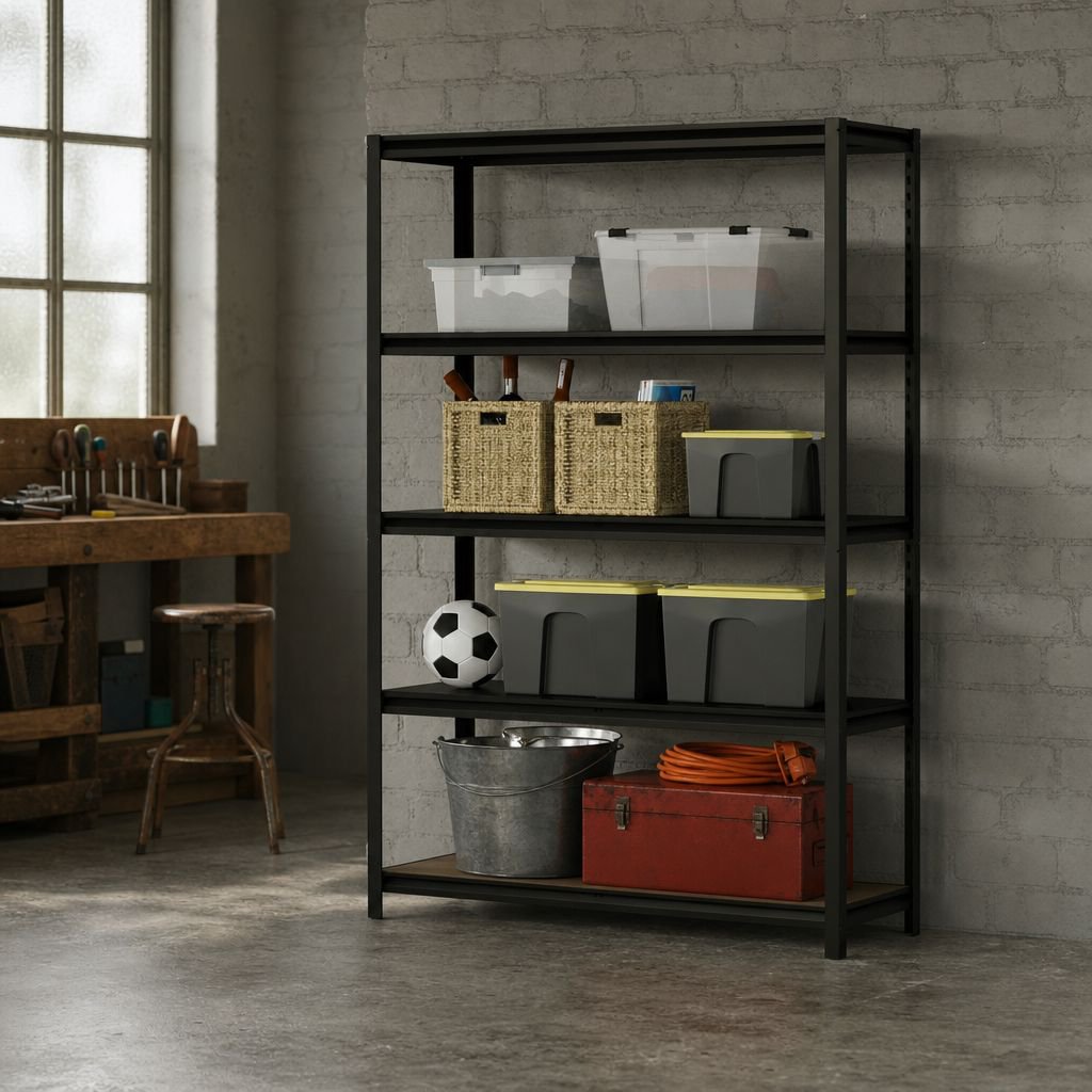 5-Tier Corrosion-Resistant Adjustable Boltless Steel MDF Heavy Duty Storage Rack