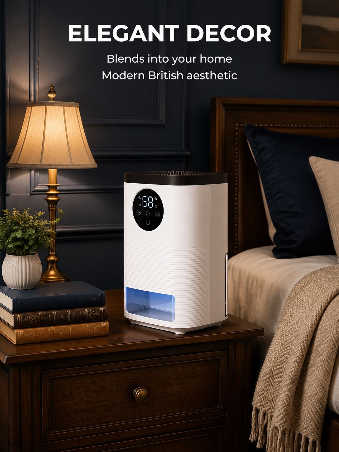 Efficient portable dehumidifier removing moisture in home