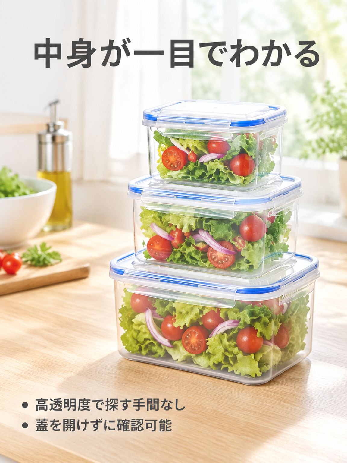 透明プラスチック製密閉保存容器