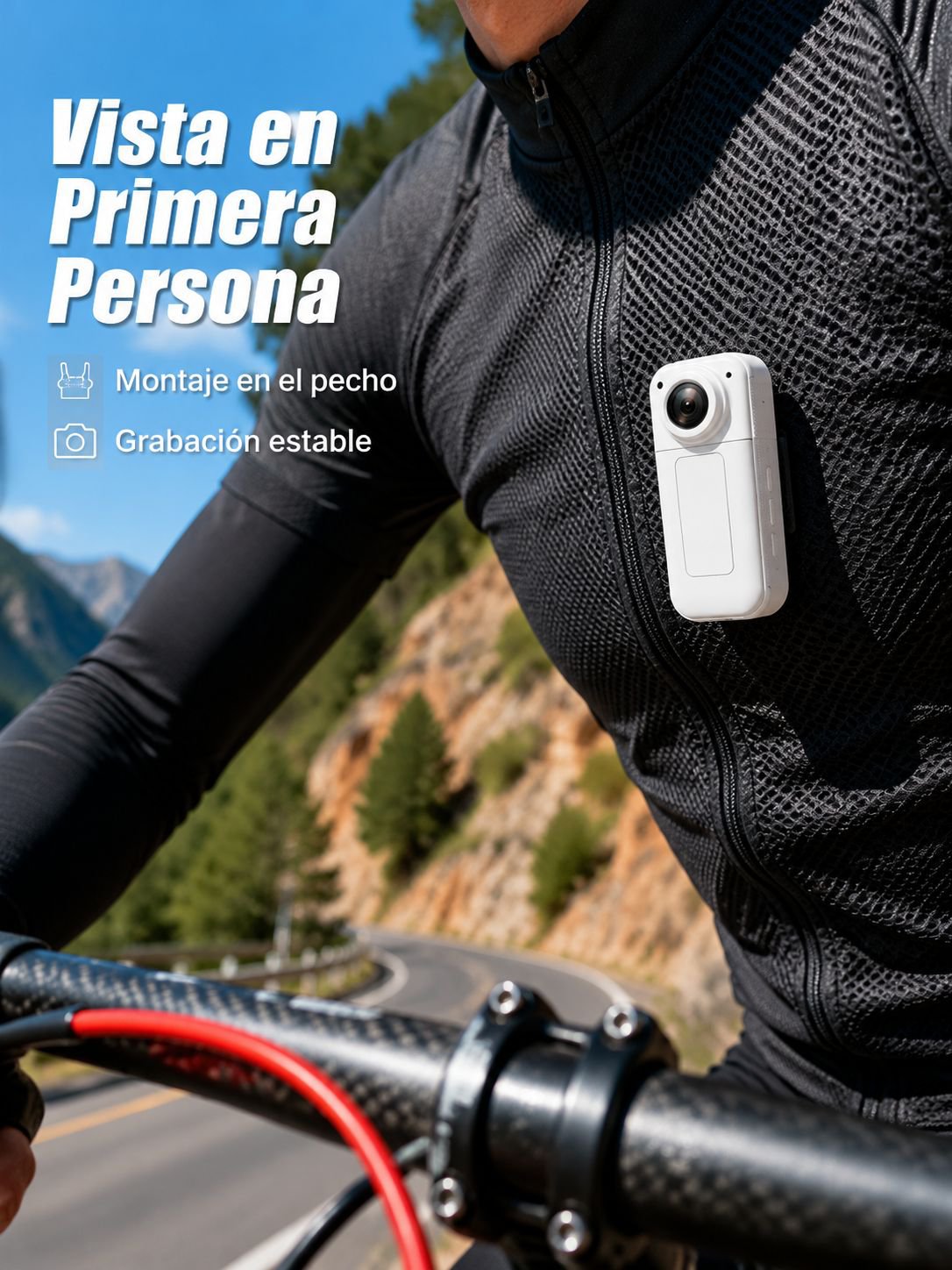 Mini cámara HD para ciclismo, grabadora de pecho para deportes al aire libre