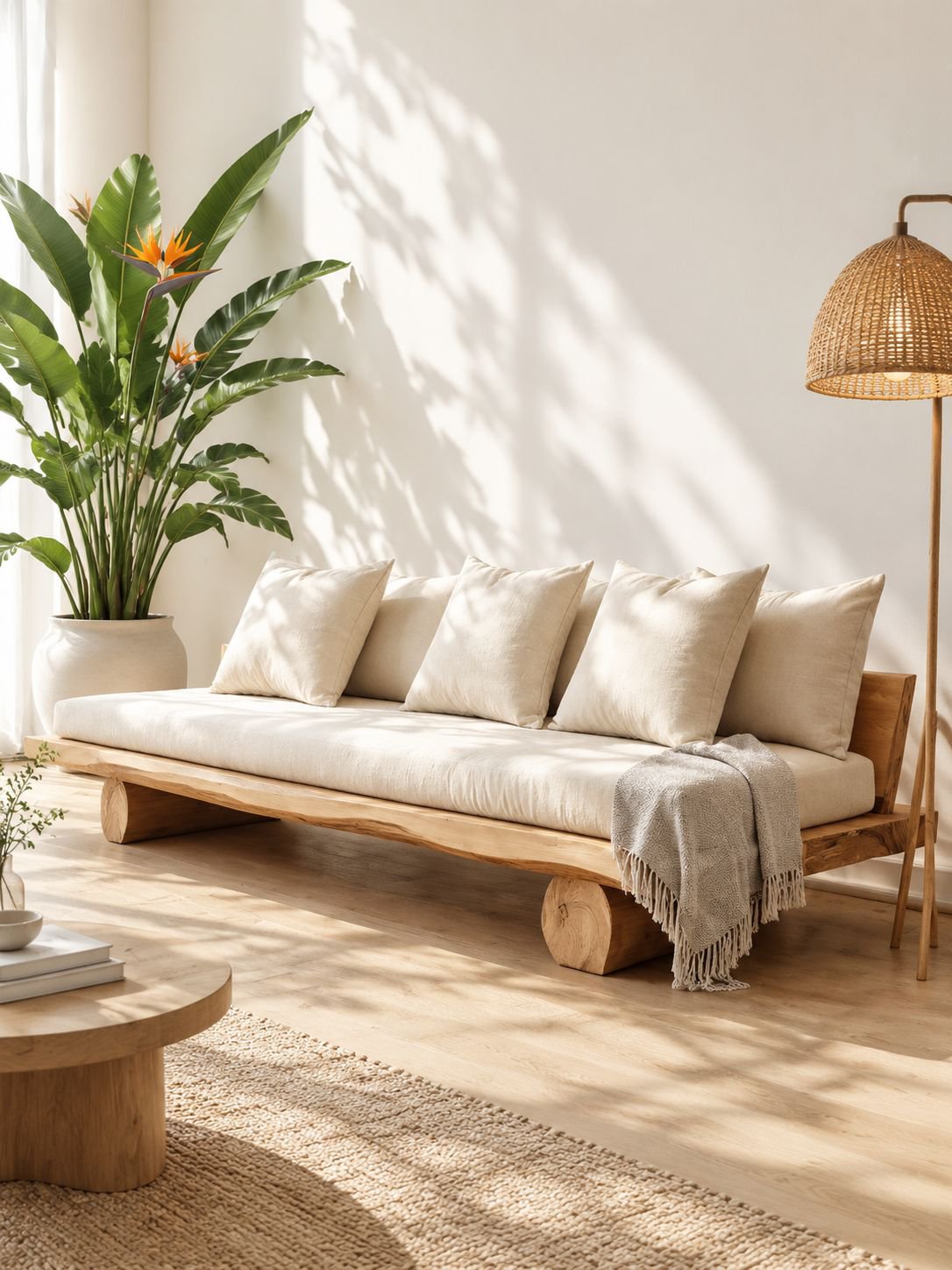 Sessel aus Massivholz im natürlichen Stil für das Wohnzimmer
