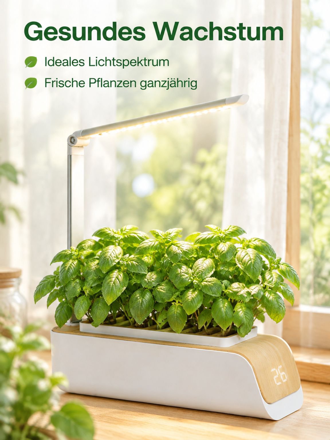 Intelligenter LED-Pflanzentopf mit automatischer Beleuchtungszeit
