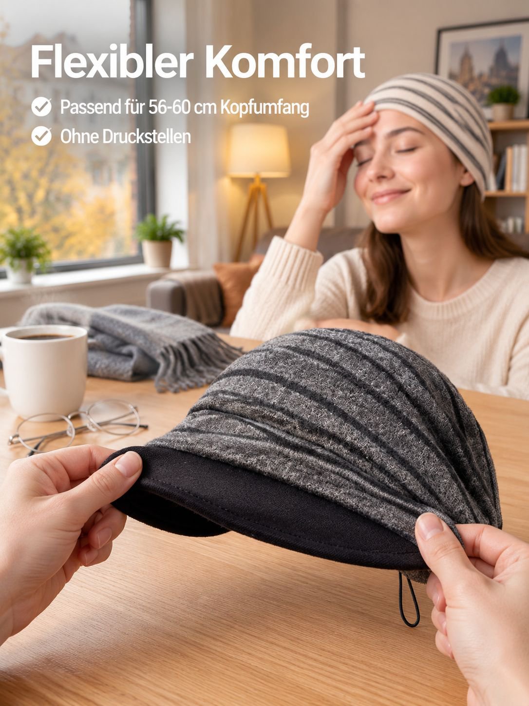 Strickmütze mit Krempe, Baseballkappe/Schirmmütze, Unisex.