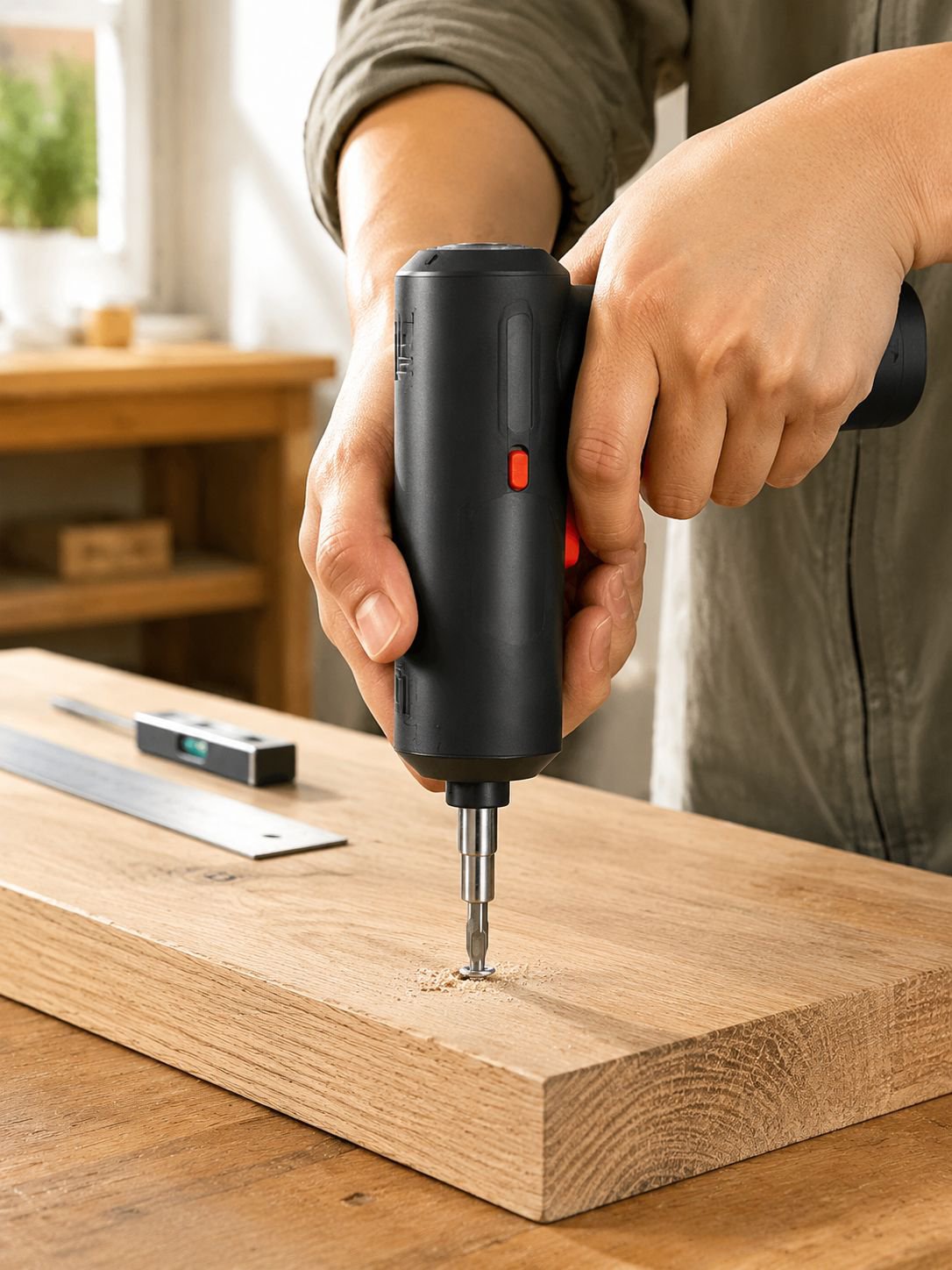 Rechargeable small electric drill for DIY projects