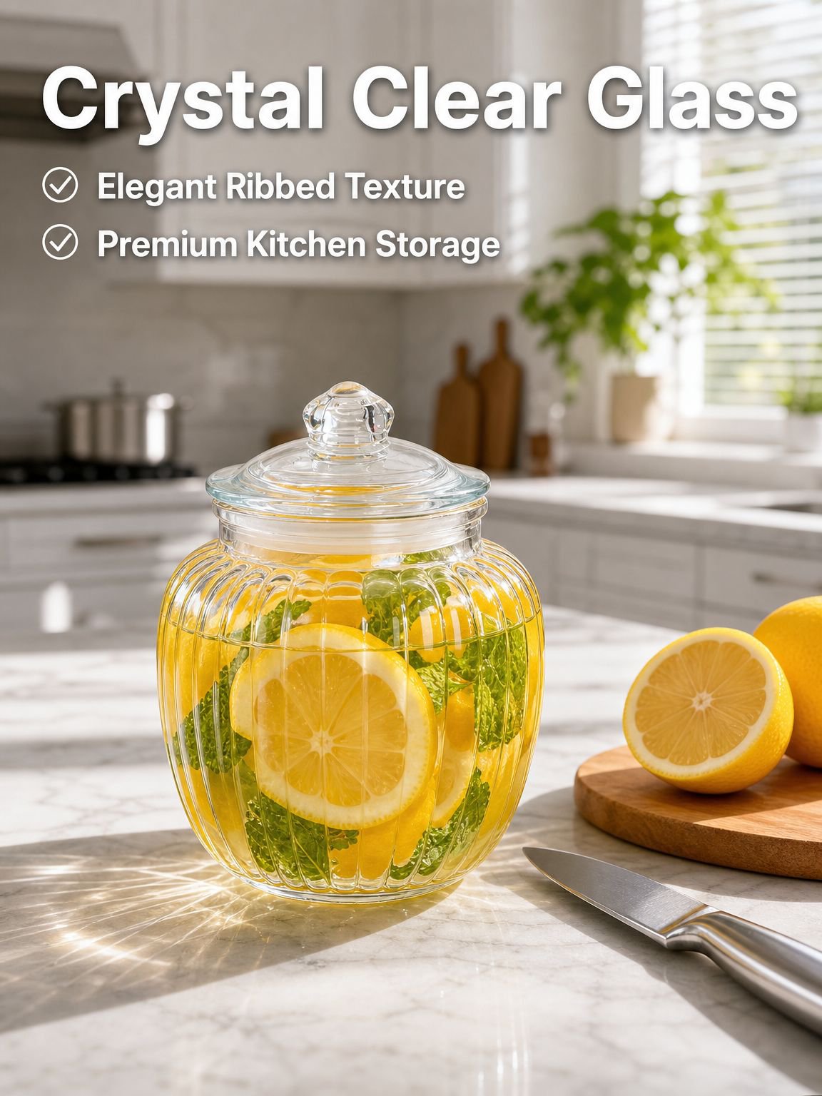 Large-capacity thickened glass airtight jar