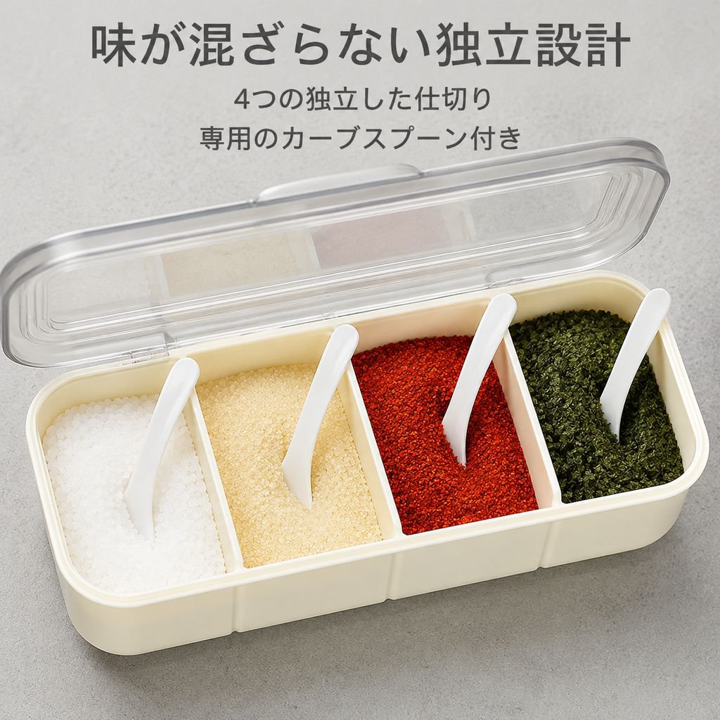 家庭用多仕切りスパイス収納ボックス