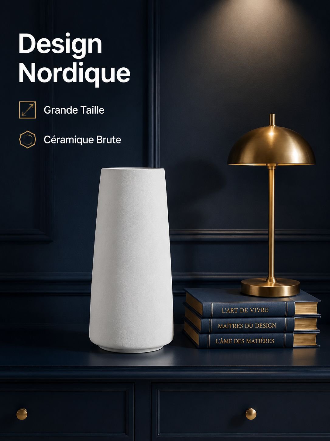 Vase en céramique brute style nordique
