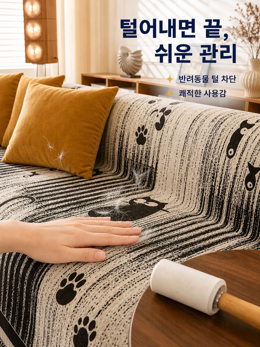 고양이 발톱 자국 방지용 두꺼운 소파 커버