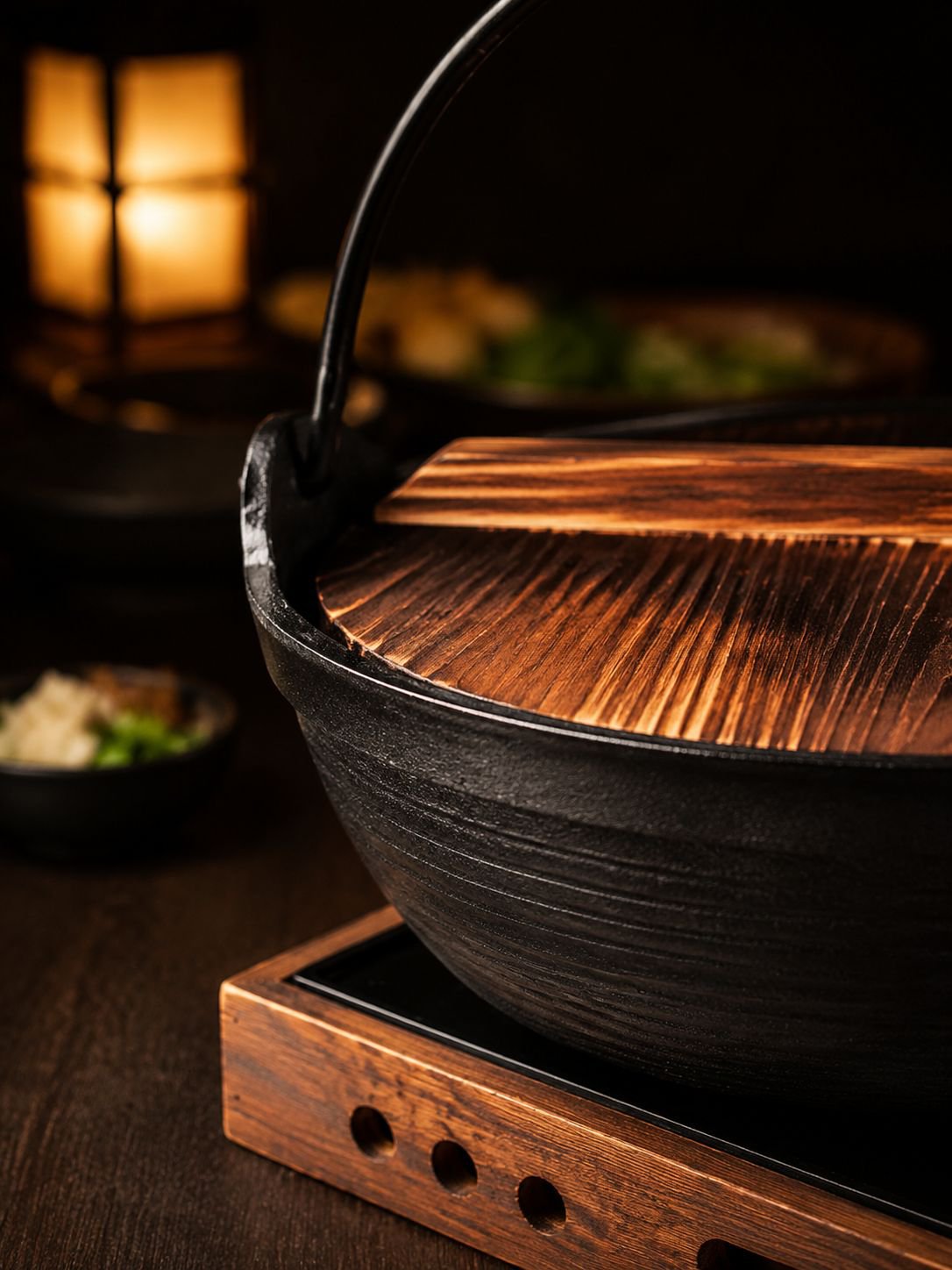 JS cast iron pot on a stovetop ready for cooking