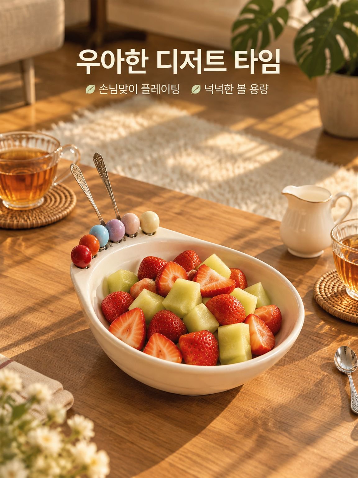멀티 과일 포크 그릇